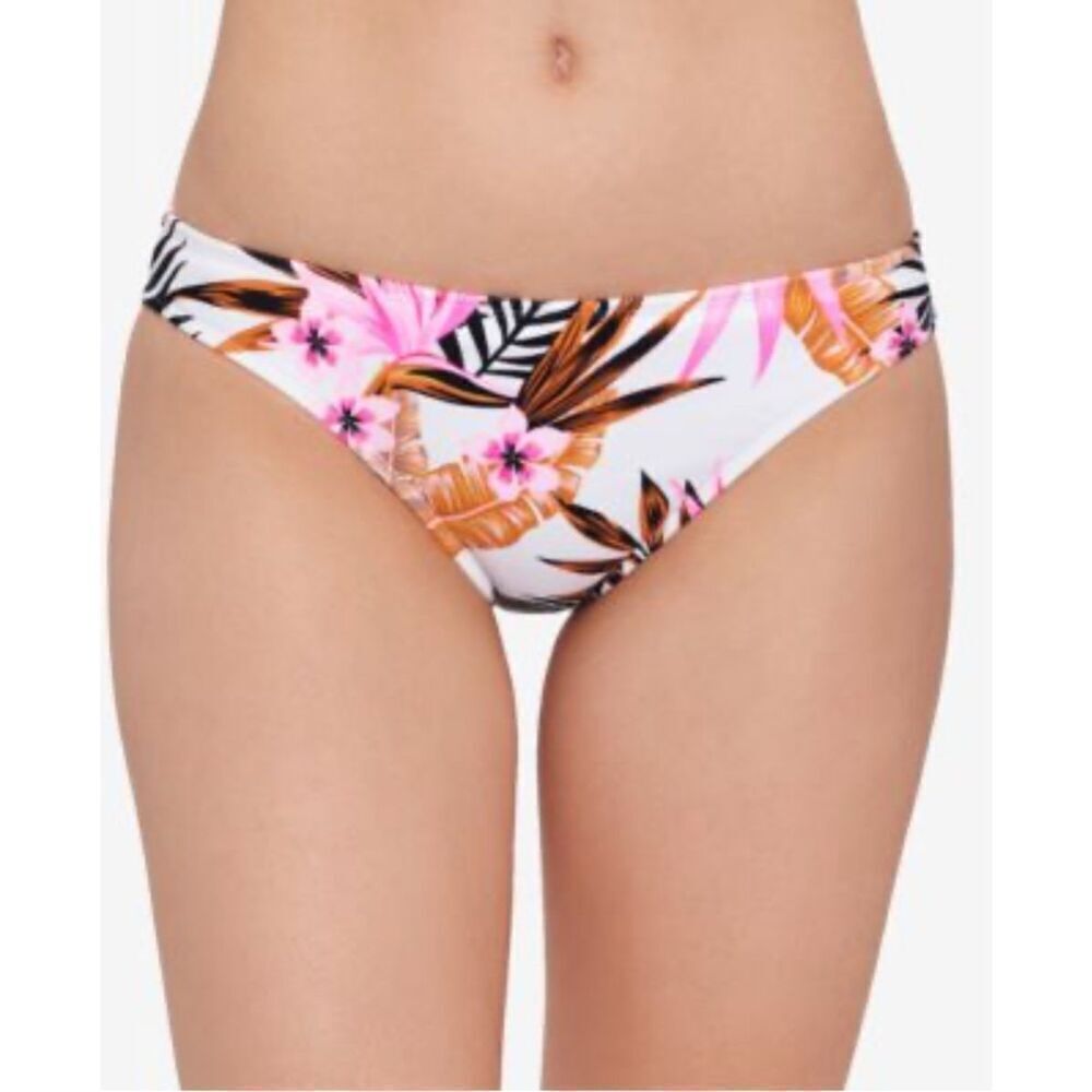 Salt + Cove Women's Tropic Time Printed Cinch-Back Bikini Bottoms Size Medium
